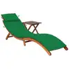 Image de vidaXL Chaise longue de jardin avec table et coussin Bois d'acacia