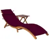 Image de vidaXL Chaise longue de jardin avec table et coussin Bois d'acacia