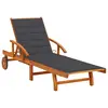 Image de vidaXL Chaise longue de jardin avec coussin Bois d'acacia solide
