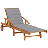Image de vidaXL Chaise longue de jardin avec coussin Bois d'acacia solide