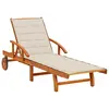 Image de vidaXL Chaise longue de jardin avec coussin Bois d'acacia solide