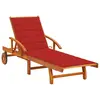 Image de vidaXL Chaise longue de jardin avec coussin Bois d'acacia solide