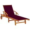Image de vidaXL Chaise longue de jardin avec coussin Bois d'acacia solide