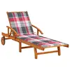 Image de vidaXL Chaise longue de jardin avec coussin Bois d'acacia solide
