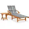 Image de vidaXL Chaise longue de jardin avec table et coussin Bois d'acacia