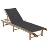 Image de vidaXL Chaise longue de jardin avec coussin Bambou
