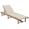 Image de vidaXL Chaise longue de jardin avec coussin Bambou