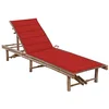 Image de vidaXL Chaise longue de jardin avec coussin Bambou