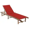 Image de vidaXL Chaise longue de jardin avec coussin Bambou