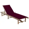 Image de vidaXL Chaise longue de jardin avec coussin Bambou