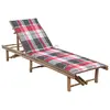 Image de vidaXL Chaise longue de jardin avec coussin Bambou