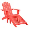 Image de vidaXL Chaise de jardin Adirondack avec pouf Bois de sapin Rouge