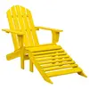 Image de vidaXL Chaise de jardin Adirondack avec pouf bois de sapin jaune