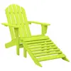Image de vidaXL Chaise de jardin Adirondack avec pouf bois de sapin solide vert