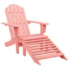 Image de vidaXL Chaise de jardin Adirondack avec pouf bois de sapin solide rose