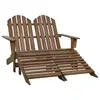 Image de vidaXL Chaise de jardin Adirondack 2 places repose-pied sapin marron