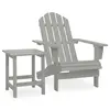 Image de vidaXL Chaise de jardin Adirondack avec table Bois de sapin Gris