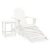 Image de vidaXL Chaise de jardin Adirondack avec pouf et table Sapin Blanc