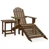 Image de vidaXL Chaise de jardin Adirondack avec pouf et table Sapin Marron