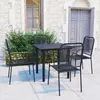 Image de vidaXL Ensemble à manger de jardin 5 pcs noir verre et acier