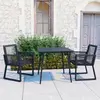 Image de vidaXL Ensemble à manger d'extérieur 3 pcs Rotin PVC Noir