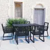 Image de vidaXL Ensemble à manger d'extérieur 7 pcs Rotin PVC Noir