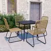 Image de vidaXL Ensemble à manger d'extérieur 5 pcs résine tressée et verre