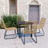 Image de vidaXL Ensemble à manger d'extérieur 5 pcs résine tressée et verre