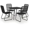 Image de vidaXL Ensemble à manger d'extérieur 5 pcs résine tressée et verre