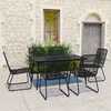 Image de vidaXL Ensemble à manger d'extérieur 7 pcs résine tressée et verre