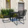 Image de vidaXL Ensemble à manger d'extérieur 5 pcs résine tressée et verre