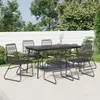 Image de vidaXL Ensemble à manger de jardin 7 pcs Noir Rotin PVC