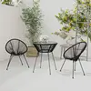 Image de vidaXL Ensemble à dîner d'extérieur 3 pcs Rotin PVC Noir