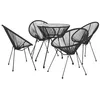 Image de vidaXL Ensemble à dîner d'extérieur 5 pcs Rotin PVC Noir