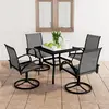Image de vidaXL Ensemble à manger de jardin 5 pcs textilène et acier