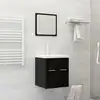 Image de vidaXL Ensemble de meubles de salle de bain 2 pcs Noir Aggloméré