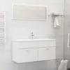 Image de vidaXL Ensemble de meubles de salle de bain 2pcs blanc bois ingénierie