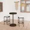 Image de vidaXL Ensemble de bar de jardin 3pcs coussins Résine tressée Marron