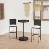 Image de vidaXL Ensemble de bar de jardin 3 pcs et coussins Résine tressée Noir