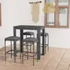 Image de vidaXL Ensemble de bar de jardin 5 pcs et coussins Résine tressée Gris