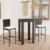 Image de vidaXL Ensemble de bar d'extérieur 3 pcs coussins Résine tressée Noir