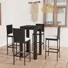 Image de vidaXL Ensemble de bar d'extérieur 5 pcs coussins Résine tressée Noir