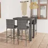 Image de vidaXL Ensemble de bar d'extérieur 5 pcs coussins Résine tressée Gris