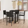 Image de vidaXL Ensemble de bar d'extérieur 5 pcs accoudoir Résine tressée Noir