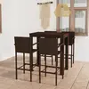 Image de vidaXL Ensemble de bar d'extérieur 5 pcs accoudoir Poly rotin Marron
