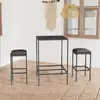 Image de vidaXL Ensemble de bar de jardin 3 pcs et coussins Résine tressée Gris