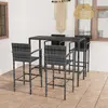 Image de vidaXL Ensemble de bar de jardin 5 pcs Résine tressée Gris