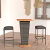 Image de vidaXL Ensemble de bar de jardin 3 pcs et coussins Résine tressée Gris