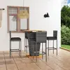 Image de vidaXL Ensemble de bar de jardin 5 pcs et coussins Résine tressée Gris