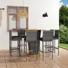 Image de vidaXL Ensemble de bar de jardin 9 pcs et coussins Résine tressée Gris